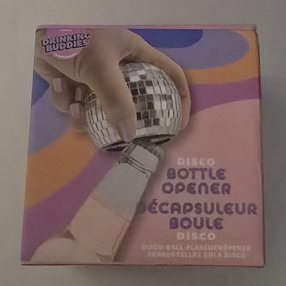 Disco Ball Bottle Opener Retro Mirrored Bar Accessory New Party Vibes